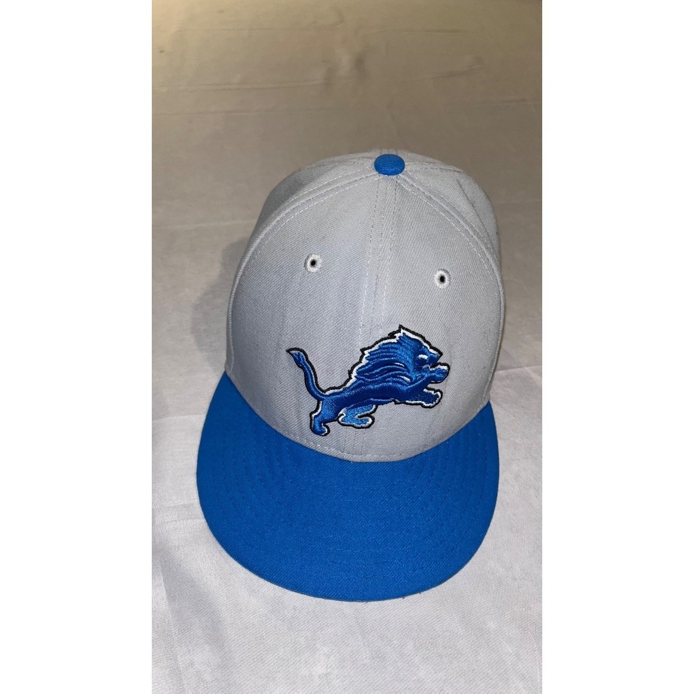 Detroit Lions New Era 59FIFTY Fitted Hat Size 6 3/4 Gray Blue NFL Football Cap